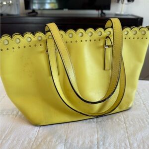 kate spade Yellow Scalloped Leather Tote